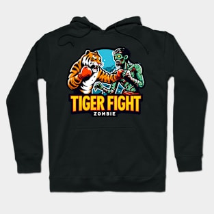 Tiger vs Zombie Fight Hoodie